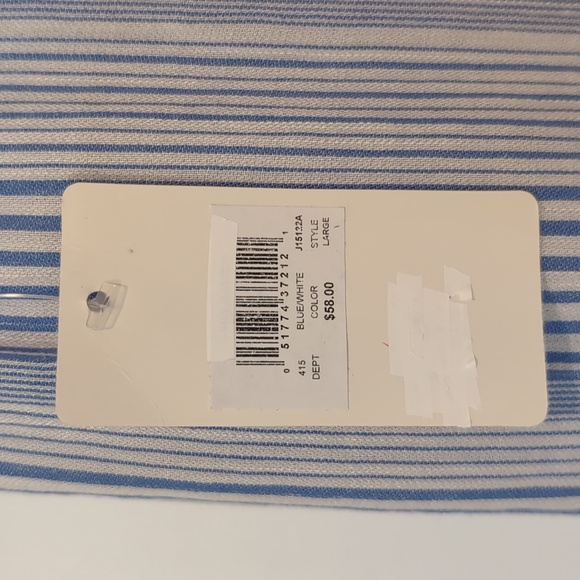 J Valdi Beach Pants White/Blue Stripe L NWT - Picture 5 of 7